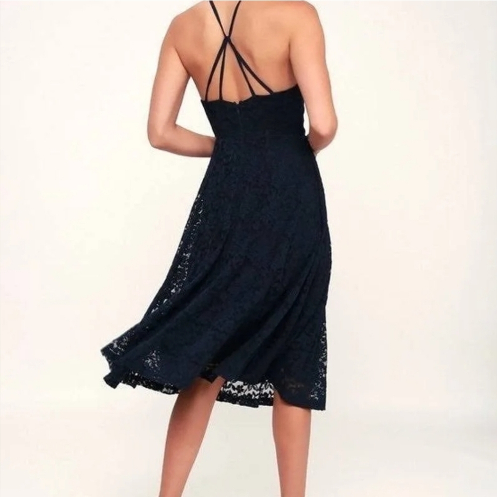 EUC Lulu's Navy Lace Dress - Picture 3 of 12